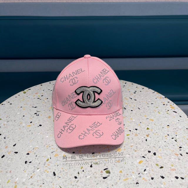 Chanel新品女士帽子 香奈兒經典燙鑽棒球帽鴨舌帽  mm1287